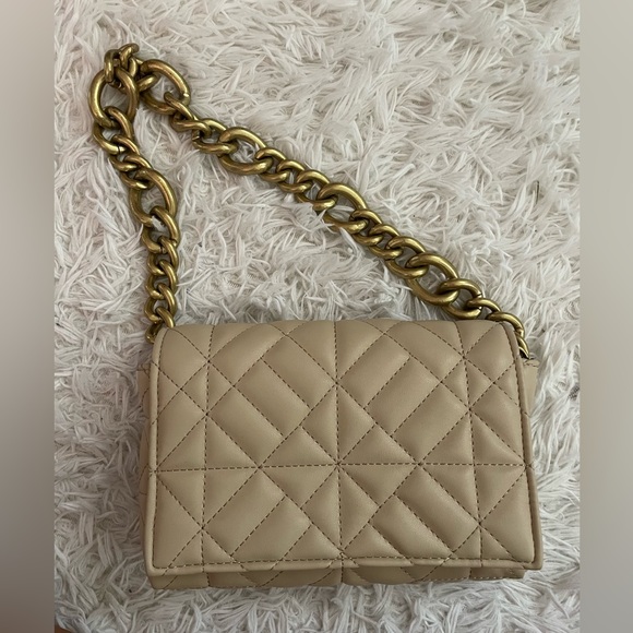 Zara Bags Zara Tancream Quilted Chain Strap Shoulder Bag Poshmark
